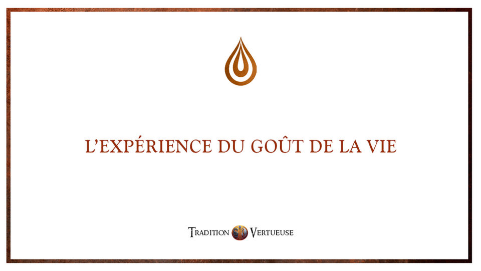 L’expérience du goût de la vie